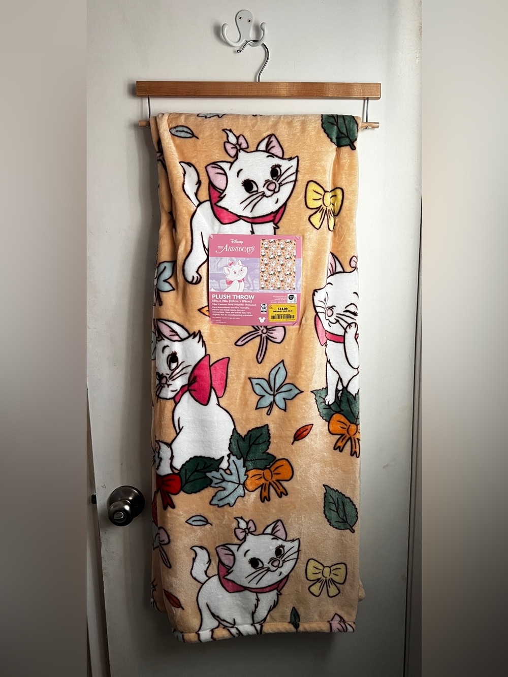NEW Disney Aristocats Marie Leaves & Bows Fall Harvest Throw Blanket 50”x70”